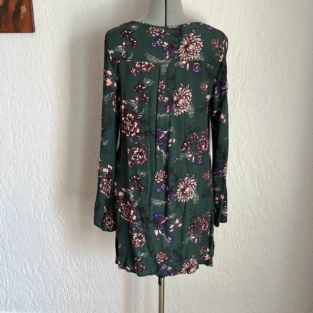Free People Long Sleeve Mini Swing Dress size medium - Picture 2 of 3